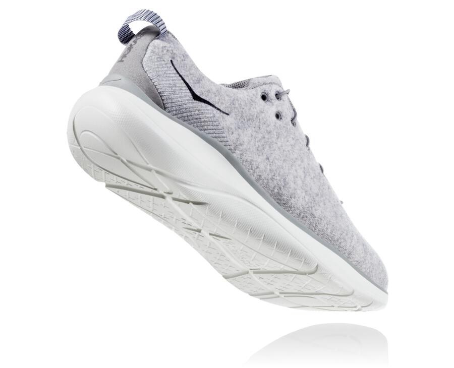 Hoka One One Koşu Ayakkabısı Erkek Gri - Hupana Flow Wool - UK8964120